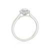 Thumbnail Image 3 of 18ct White Gold 0.50ct Diamond Scallop Edge Oval Halo Ring