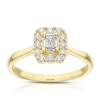 Thumbnail Image 1 of 18ct Yellow Gold 0.50ct Diamond Emerald Cut Halo Ring