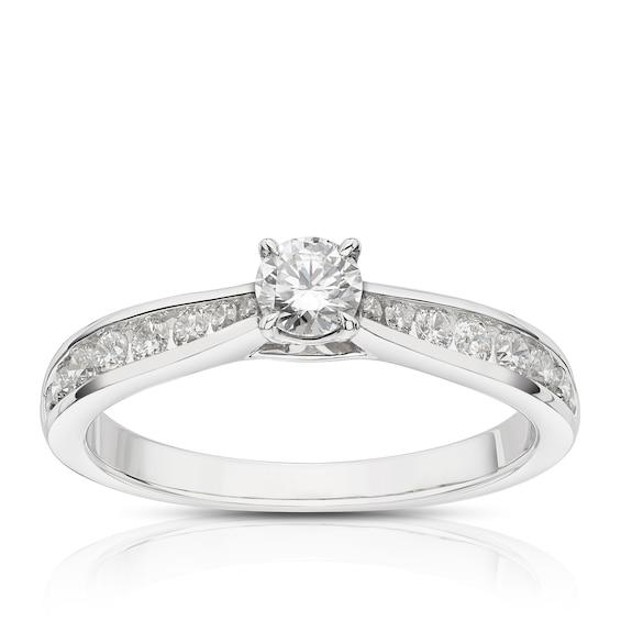 18ct White Gold 0.50ct Diamond Channel Set Solitaire Ring