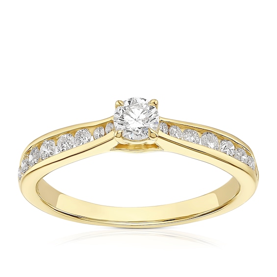 Engagement Ring 18ct Yellow Gold Channel Set Solitaire 0.50c