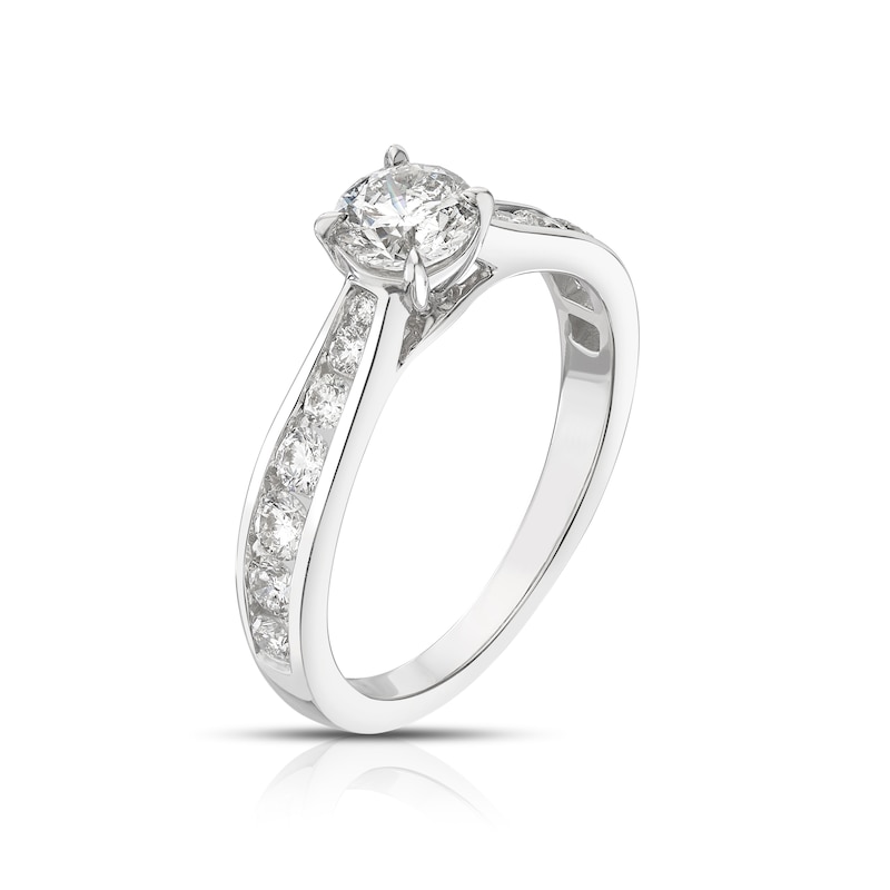 Main Image 2 of Engagement Ring 18ct White Gold Channel Set Solitaire 1ct Diamond Ring