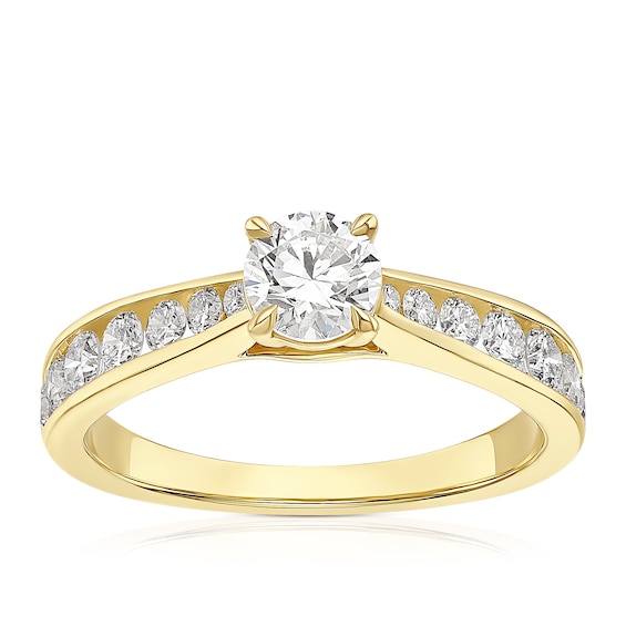 18ct Yellow Gold 1ct Diamond Channel Set Solitaire Ring