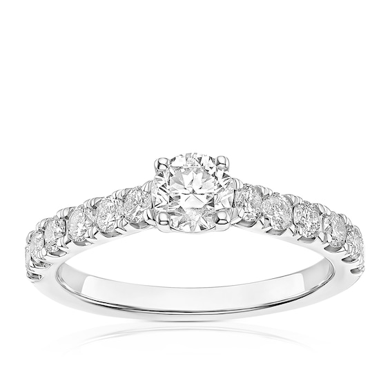 Engagement Ring 14ct White Gold Round Cut Solitaire 1ct Diamond Ring