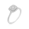 Thumbnail Image 2 of 18ct White Gold 0.50ct Diamond Cushion Shaped Cluster Ring
