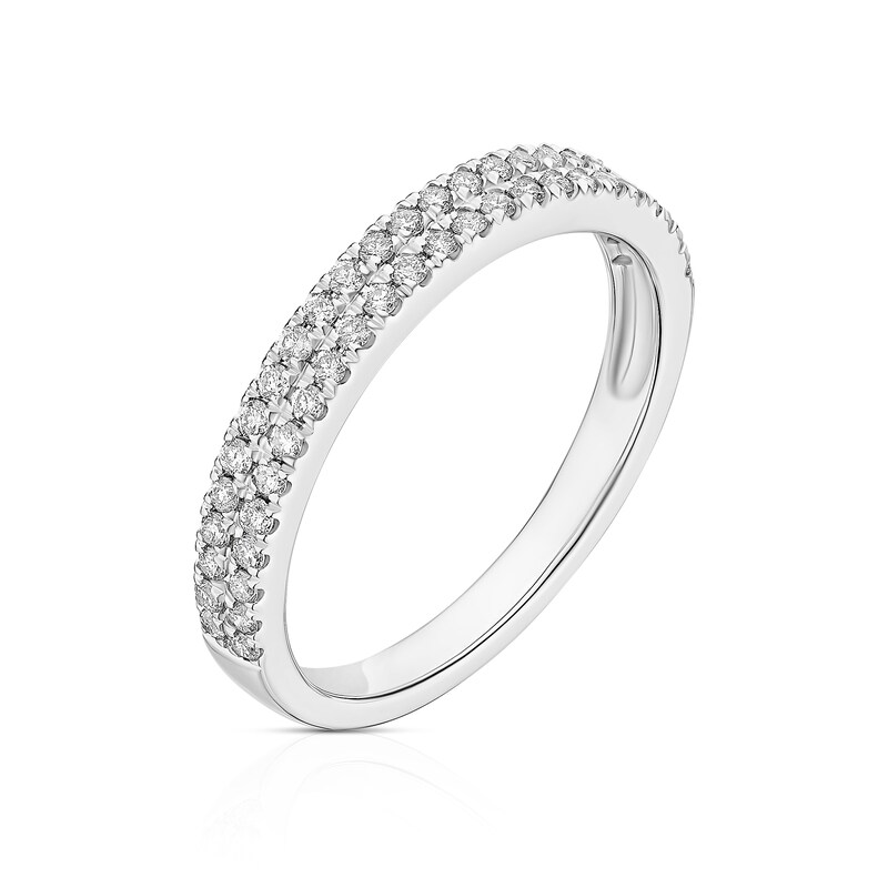 Main Image 2 of 14ct White Gold 0.33ct Diamond Pavé Eternity Ring