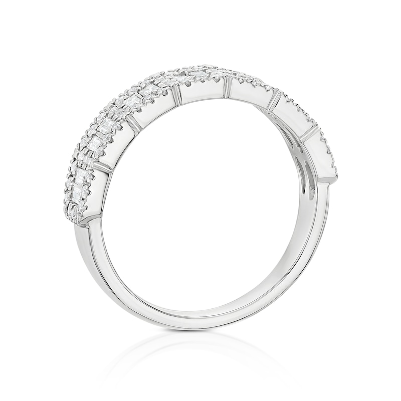 Main Image 3 of 9ct White Gold 0.15ct Diamond Twisted Eternity Ring