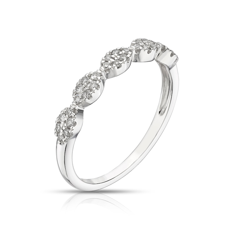 Main Image 2 of 9ct White Gold 0.15ct Diamond Marquise Shaped Eternity Ring
