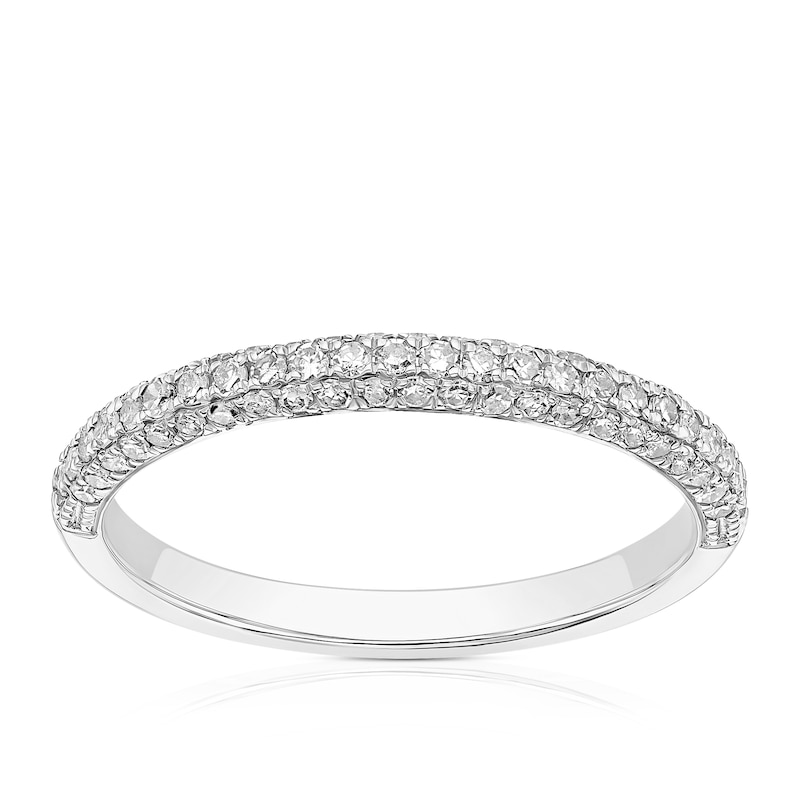 Main Image 1 of 9ct White Gold 0.33ct Diamond Pavé Eternity Ring