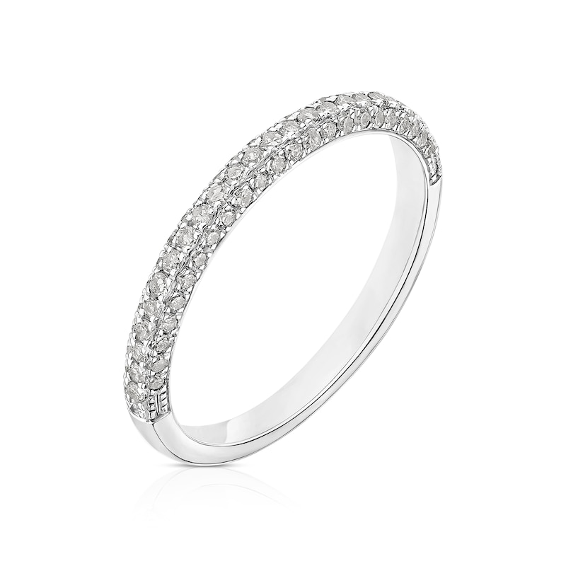 Main Image 2 of 9ct White Gold 0.33ct Diamond Pavé Eternity Ring