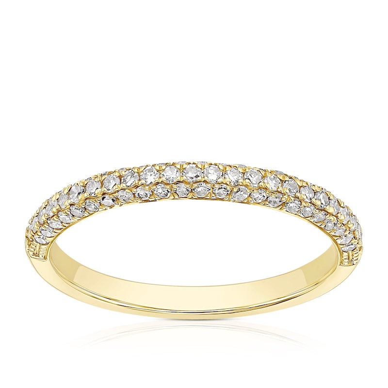 Main Image 1 of 9ct Yellow Gold 0.33ct Diamond Pavé Eternity Ring