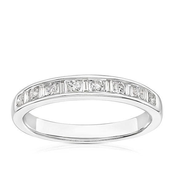 9ct White Gold 0.25ct Diamond Baguette Eternity Ring