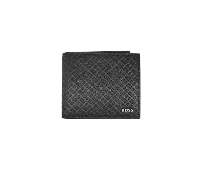 Main Image 1 of BOSS Monogram Black Leather Wallet