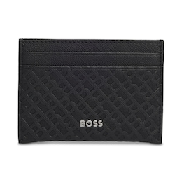 BOSS Black Leather Monogram Card Holder
