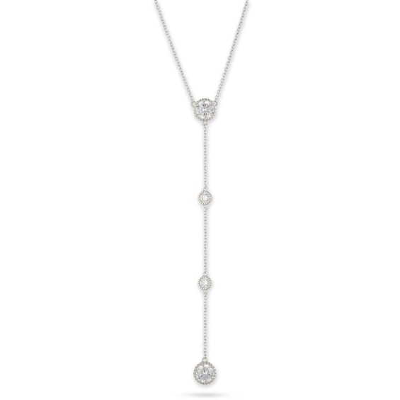 Lauren Ralph Lauren Sterling Silver and Crystal Y-Neck Penda