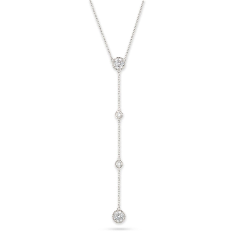 Main Image 1 of Lauren Ralph Lauren Sterling Silver & Crystal Y-Neck Pendant