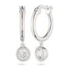 Thumbnail Image 1 of Lauren Ralph Lauren Sterling Silver & Crystal Hoop Drop Earrings