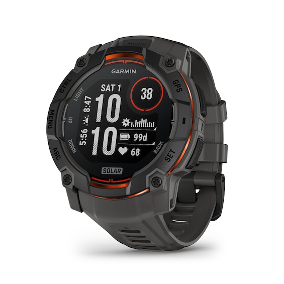Garmin Instinct 3 50mm Solar Black Bezel and Charcoal Silico