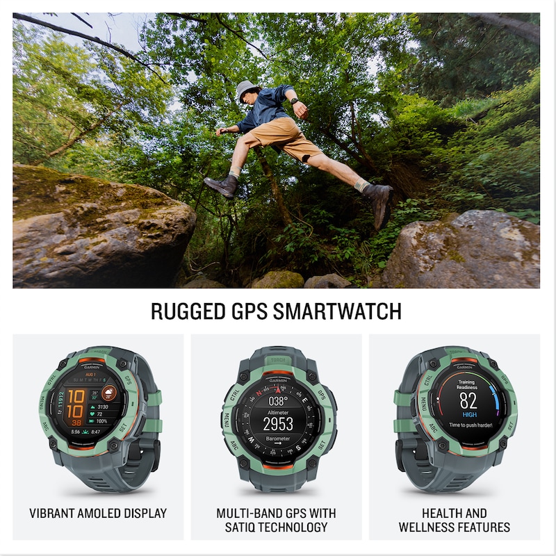 Main Image 2 of Garmin Instinct 3 50mm Amoled Neo Tropic Bezel & Twilight Silicone Limited Edition Smartwatch
