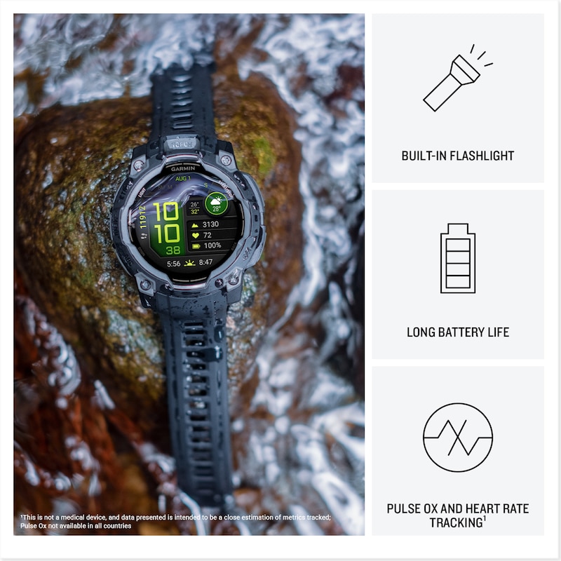 Main Image 3 of Garmin Instinct 3 50mm Amoled Neo Tropic Bezel & Twilight Silicone Limited Edition Smartwatch