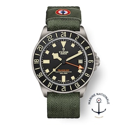 TUDOR Pelagos FXD GMT Green Fabric Strap Watch