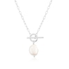 Thumbnail Image 1 of Sterling Silver Cultured Freshwater Pearl T-Bar Necklace