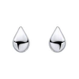 Sterling Silver Polished Droplet Stud Earrings