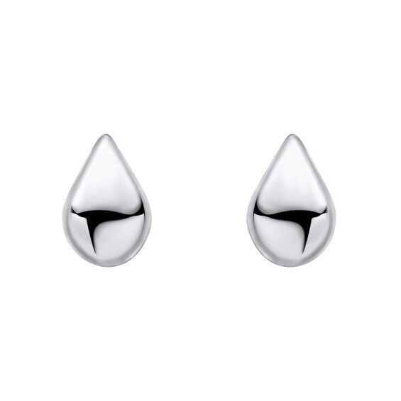Sterling Silver Polished Droplet Stud Earrings