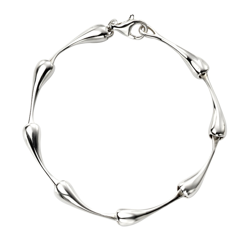 Main Image 1 of Sterling Silver 7.7" Polished Droplet Bracelet