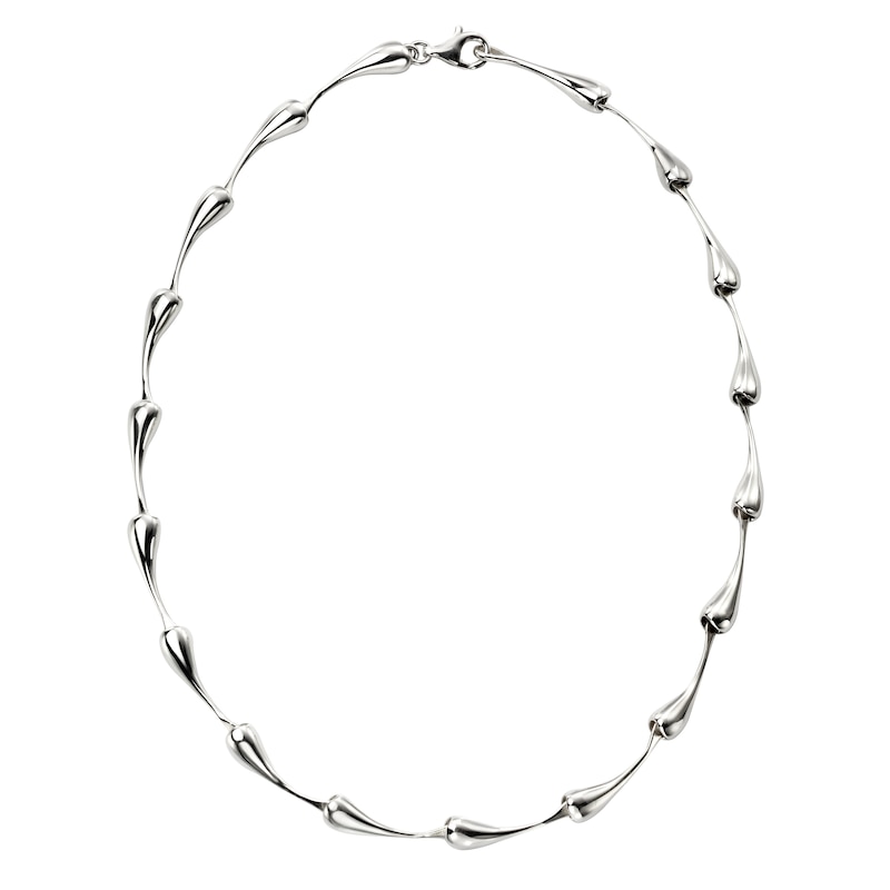 Main Image 1 of Sterling Silver 16.5" Polished Droplet Necklet