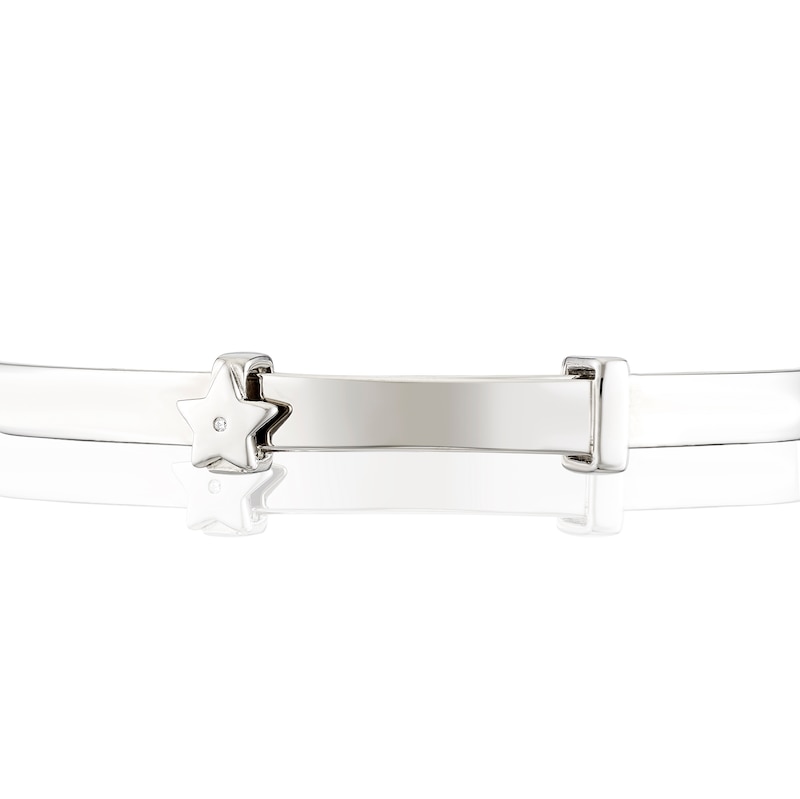 Main Image 2 of Children's Platinum Plated Sterling Silver Cubic Zirconia Expandable Bangle