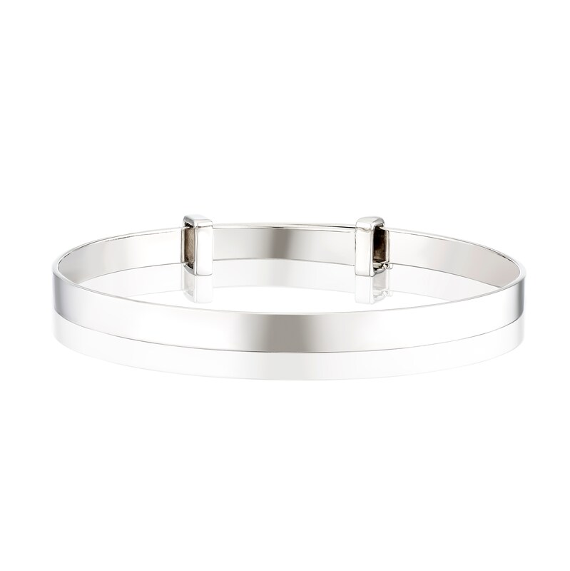 Main Image 3 of Children's Platinum Plated Sterling Silver Cubic Zirconia Expandable Bangle