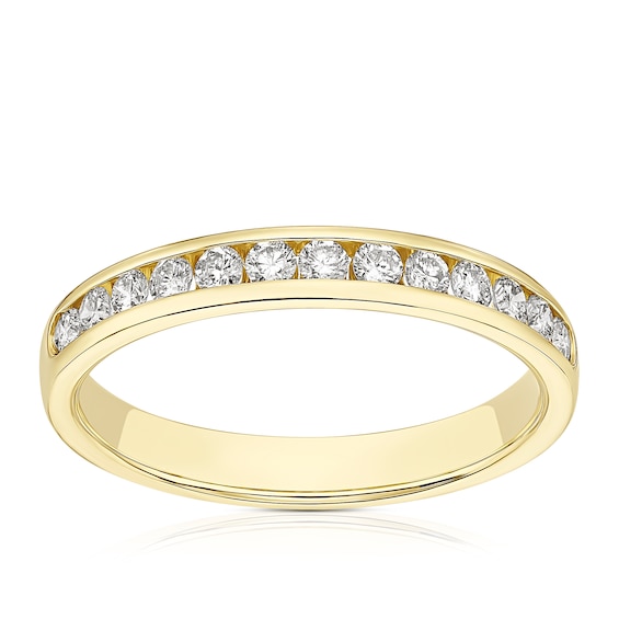 9ct Yellow Gold Channel Set Eternity 0.33ct Diamond Ring