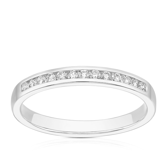 9ct White Gold Channel Set Eternity 0.15ct Diamond Ring