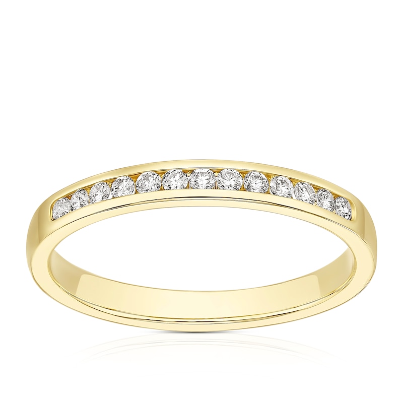 Main Image 1 of 9ct Yellow Gold 0.15ct Diamond Channel Set Eternity Ring