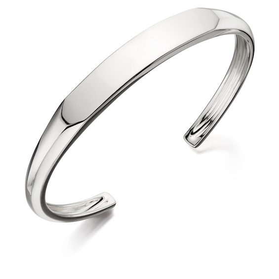 Sterling Silver-Tone Bangle Bracelet