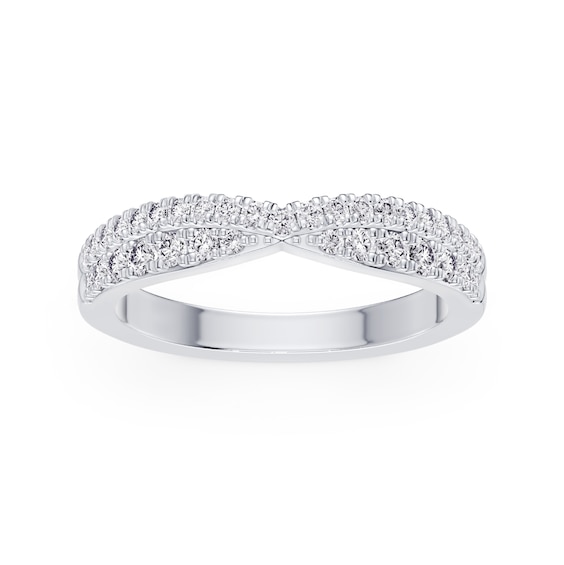 Platinum 0.33ct Diamond Wishbone Wedding Band