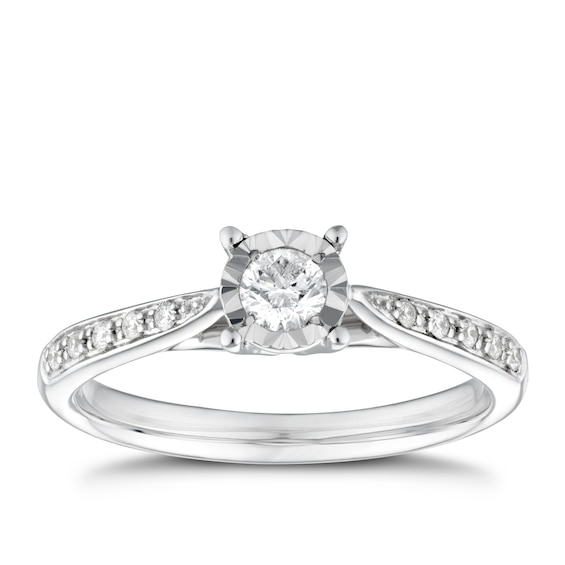 9ct White Gold 0.33ct Total Diamond Solitaire Ring