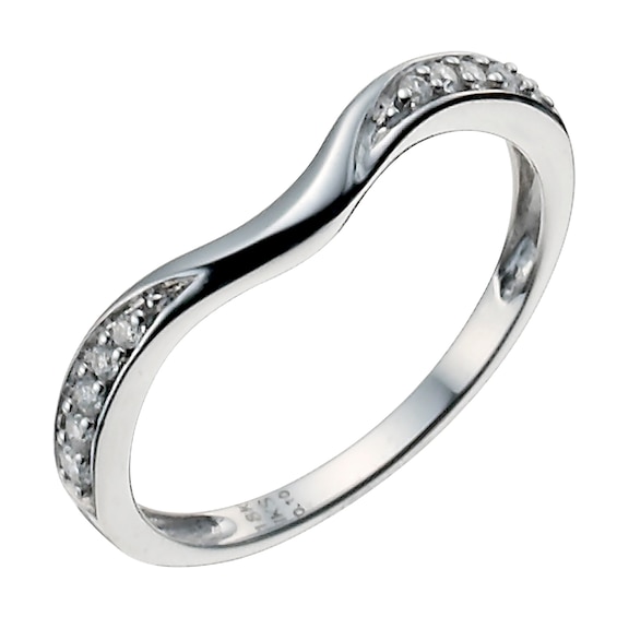 18ct White Gold 0.10ct Diamond Shaped Ring