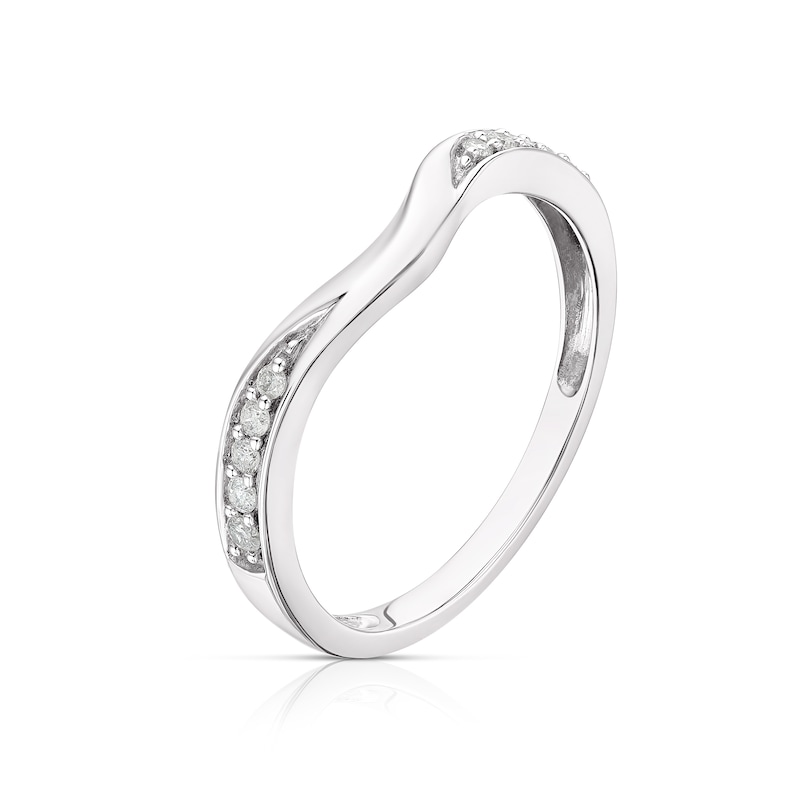 Main Image 2 of 18ct White Gold 0.10ct Diamond Shaped Ring