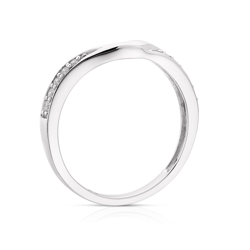 Main Image 3 of 18ct White Gold 0.10ct Diamond Shaped Ring