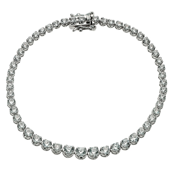Sterling Silver 7.5 Cubic Zirconia Tennis Bracelet