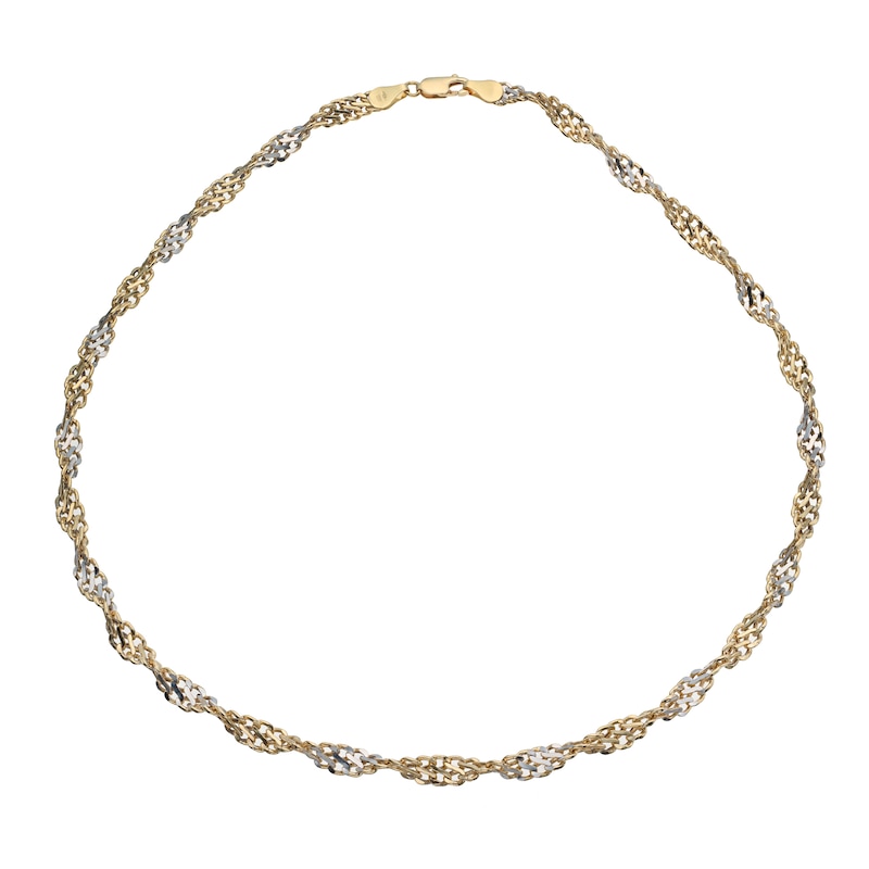 9ct Yellow Gold Two Tone Twist Chain