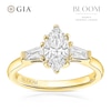 Thumbnail Image 4 of BLOOM Paris 18ct Yellow Gold  1.28ct Lab Grown Diamond Marquise & Tapered Baguette Trilogy Ring