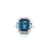 Thumbnail Image 4 of 9ct White Gold 0.10ct Diamond London Blue Topaz Pavé Ring