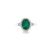 Thumbnail Image 4 of 18ct White Gold Emerald & 0.25ct Diamond Halo Ring