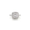 Thumbnail Image 4 of Engagement Ring 18ct White Gold 1ct Total Diamond Cushion Halo Ring