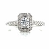 Thumbnail Image 4 of Engagement Ring 9ct White Gold Emerald Cut Halo 0.50ct Diamond Ring