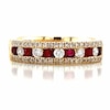 Thumbnail Image 4 of 9ct Yellow Gold Ruby 0.33ct Diamond Channel Set Eternity Ring