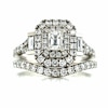Thumbnail Image 6 of Vera Wang Platinum 1.18ct Diamond Emerald Shape Halo Bridal Set