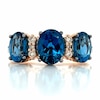 Thumbnail Image 5 of Le Vian 14ct Yellow Gold 0.29ct Diamond & Deep Sea Blue Topaz Trilogy Ring